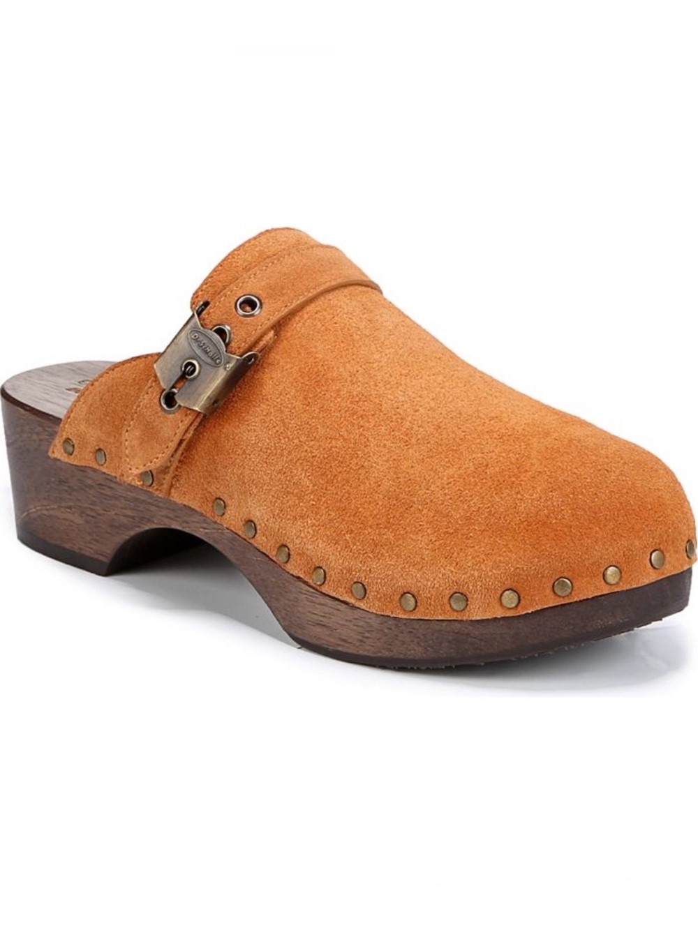 Dr. Scholl’s Camel Suede Platform Clogs 8 70s Boho Western Fall